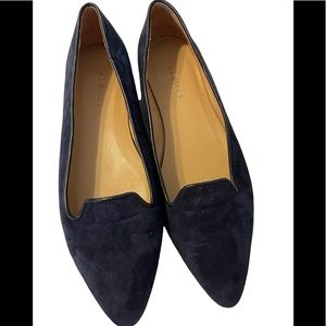 TALBOT’S GENUINE DARK BLUE SUEDE FLATS, SIZE 7.5M